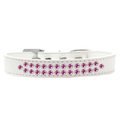 Unconditional Love Two Row Bright Pink Crystal Dog CollarWhite Size 18 UN796065